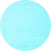 Round Machine Washable Solid Light Blue Modern Rug, wshcon2369lblu