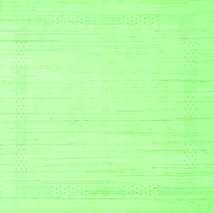 Round Machine Washable Solid Green Modern Area Rugs, wshcon2369grn