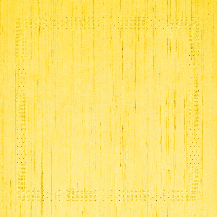 Square Machine Washable Solid Yellow Modern Rug, wshcon2369yw