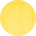 Round Machine Washable Solid Yellow Modern Rug, wshcon2369yw