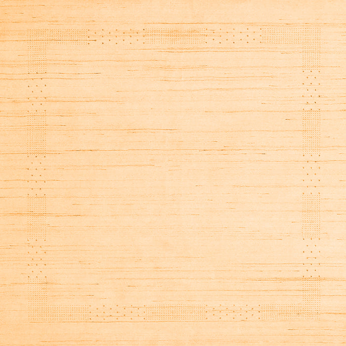 Round Machine Washable Solid Orange Modern Area Rugs, wshcon2369org