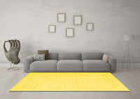 Machine Washable Solid Yellow Modern Rug, wshcon2369yw