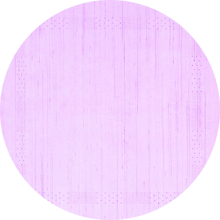 Round Solid Purple Modern Rug, con2369pur