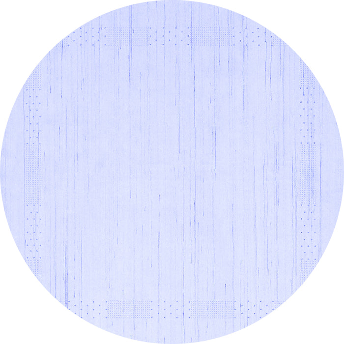 Round Solid Blue Modern Rug, con2369blu