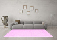 Machine Washable Solid Pink Modern Rug, wshcon2369pnk