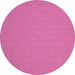 Round Abstract Pink Contemporary Rug, con236pnk