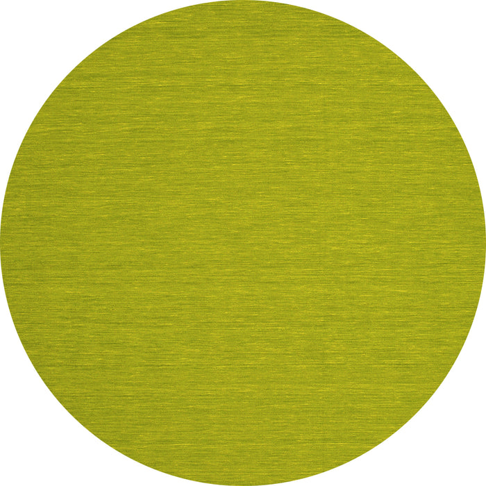 Round Machine Washable Abstract Yellow Contemporary Rug, wshcon236yw