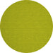 Round Machine Washable Abstract Yellow Contemporary Rug, wshcon236yw