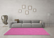 Machine Washable Abstract Pink Contemporary Rug in a Living Room, wshcon236pnk