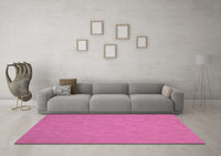 Machine Washable Abstract Pink Contemporary Rug, wshcon236pnk