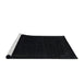 Serging Thickness of Machine Washable Contemporary Black Rug, wshcon2370