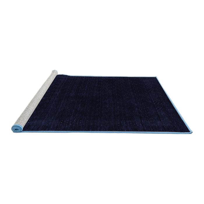 Sideview of Machine Washable Abstract Blue Contemporary Rug, wshcon2370blu