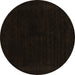 Round Abstract Brown Contemporary Rug, con2370brn