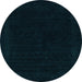 Round Abstract Light Blue Contemporary Rug, con2370lblu