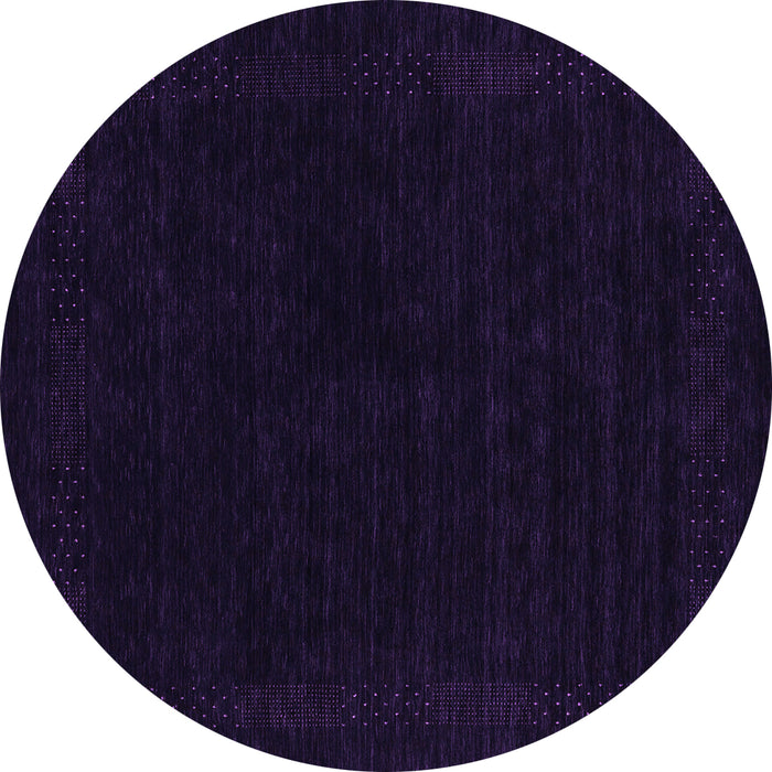 Round Abstract Purple Contemporary Rug, con2370pur