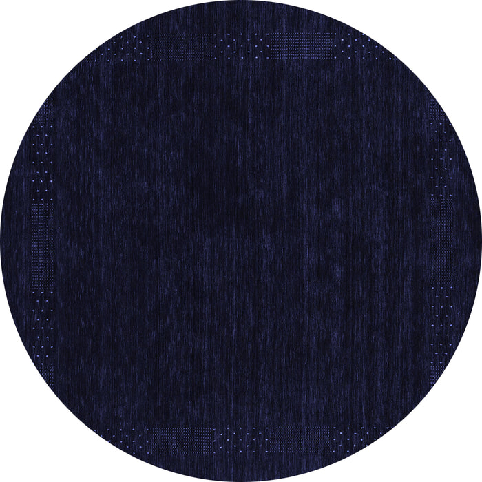 Round Machine Washable Abstract Blue Contemporary Rug, wshcon2370blu