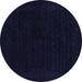 Round Machine Washable Abstract Blue Contemporary Rug, wshcon2370blu