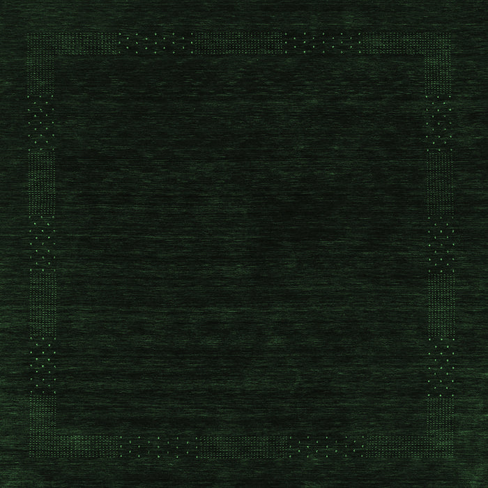 Square Machine Washable Abstract Emerald Green Contemporary Area Rugs, wshcon2370emgrn