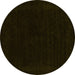 Round Abstract Yellow Contemporary Rug, con2370yw