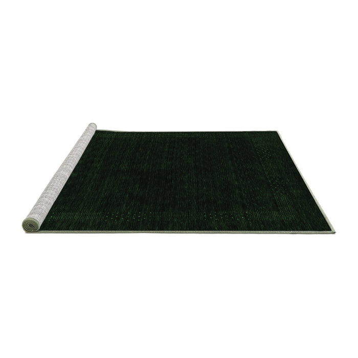 Sideview of Machine Washable Abstract Emerald Green Contemporary Area Rugs, wshcon2370emgrn