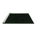 Sideview of Machine Washable Abstract Emerald Green Contemporary Area Rugs, wshcon2370emgrn