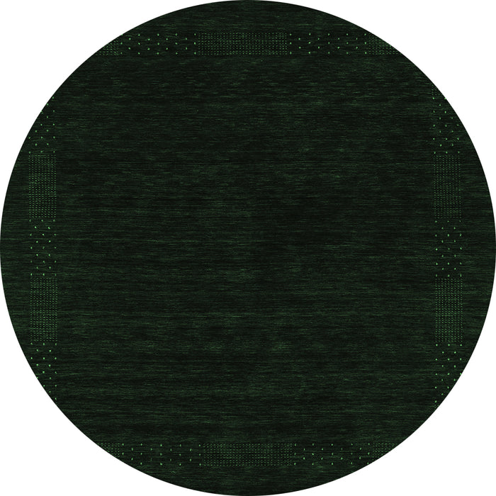 Round Abstract Emerald Green Contemporary Rug, con2370emgrn