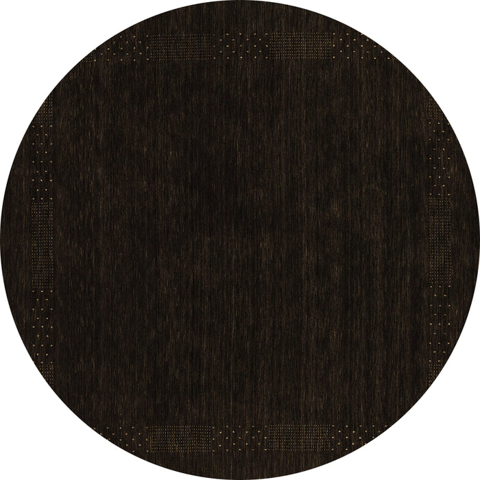Round Machine Washable Abstract Brown Contemporary Rug, wshcon2370brn