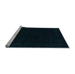 Sideview of Machine Washable Abstract Light Blue Contemporary Rug, wshcon2370lblu