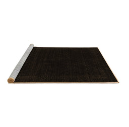 Sideview of Machine Washable Abstract Brown Contemporary Rug, wshcon2370brn