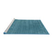 Serging Thickness of Machine Washable Contemporary Blue Ivy Blue Rug, wshcon2371