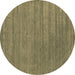 Round Abstract Brown Contemporary Rug, con2371brn