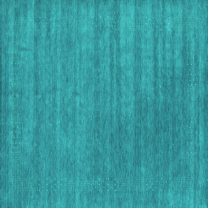 Square Machine Washable Abstract Turquoise Contemporary Area Rugs, wshcon2371turq