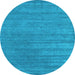 Round Machine Washable Abstract Light Blue Contemporary Rug, wshcon2371lblu