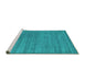 Sideview of Machine Washable Abstract Turquoise Contemporary Area Rugs, wshcon2371turq