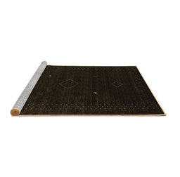 Sideview of Machine Washable Abstract Brown Contemporary Rug, wshcon2372brn
