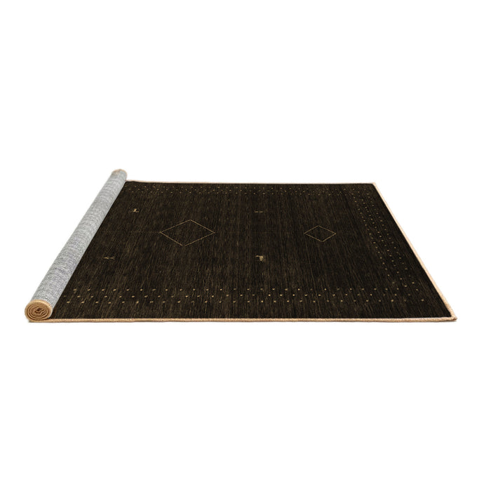Sideview of Machine Washable Abstract Brown Contemporary Rug, wshcon2372brn