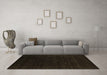 Machine Washable Abstract Brown Contemporary Rug in a Living Room,, wshcon2372brn