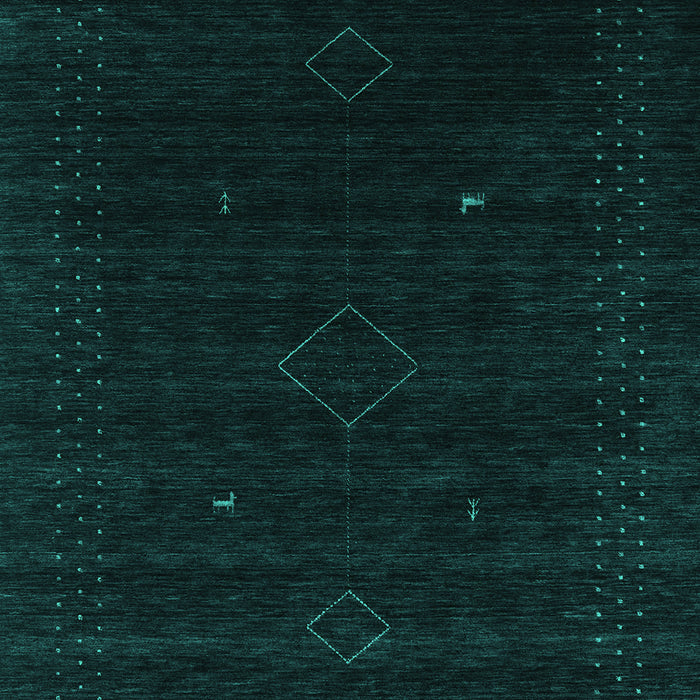 Abstract Turquoise Contemporary Rug, con2372turq