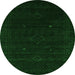 Machine Washable Abstract Green Contemporary Area Rugs, wshcon2372grn