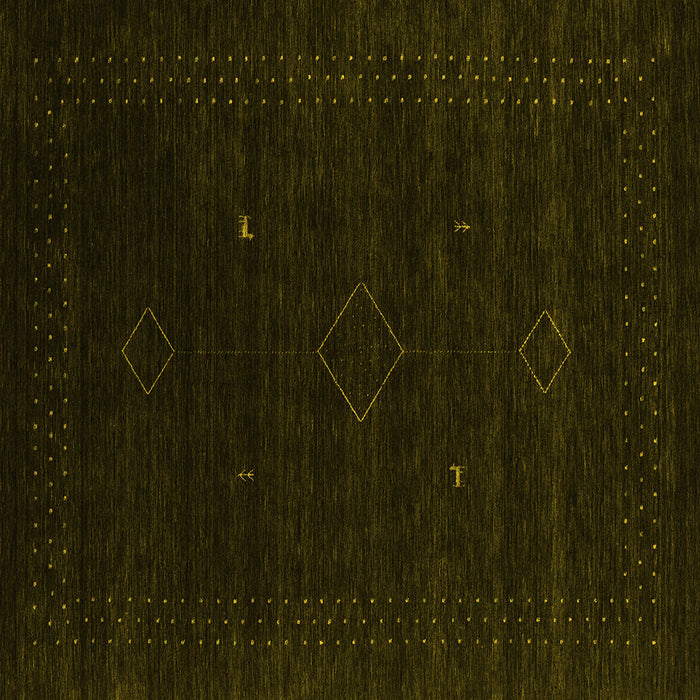 Square Abstract Yellow Contemporary Rug, con2372yw