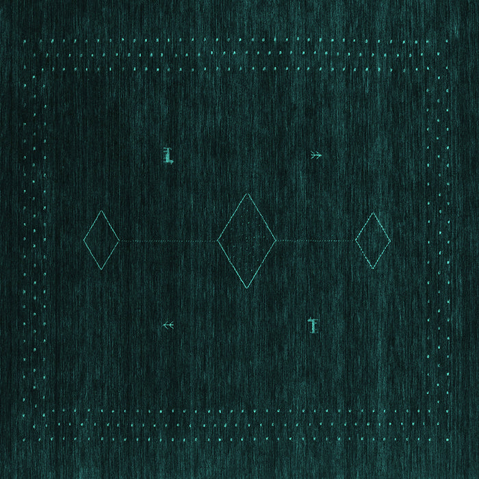 Square Abstract Turquoise Contemporary Rug, con2372turq