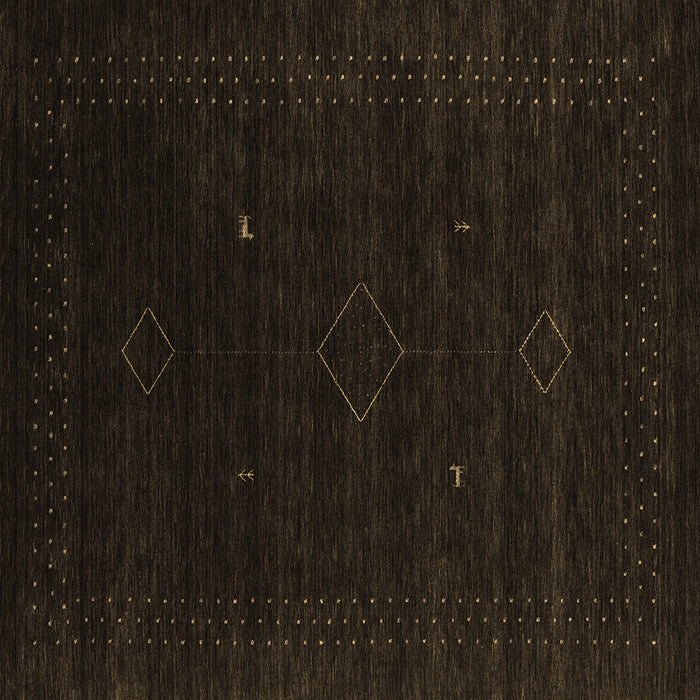 Square Abstract Brown Contemporary Rug, con2372brn