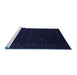 Sideview of Machine Washable Abstract Blue Contemporary Rug, wshcon2372blu