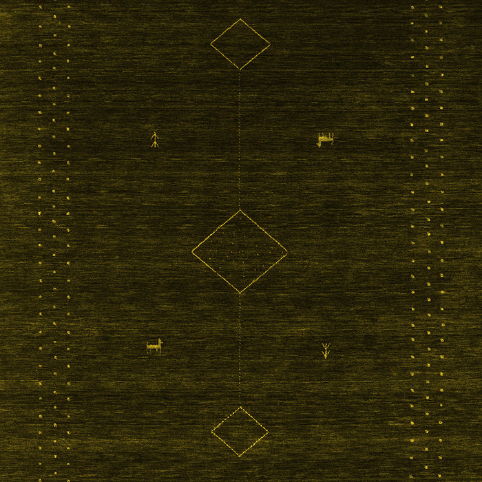 Machine Washable Abstract Yellow Contemporary Rug, wshcon2372yw