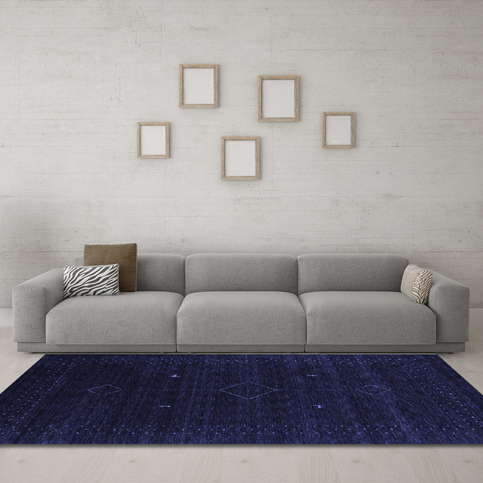 Machine Washable Abstract Blue Contemporary Rug in a Living Room, wshcon2372blu
