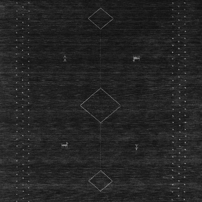 Serging Thickness of Machine Washable Abstract Gray Contemporary Rug, wshcon2372gry