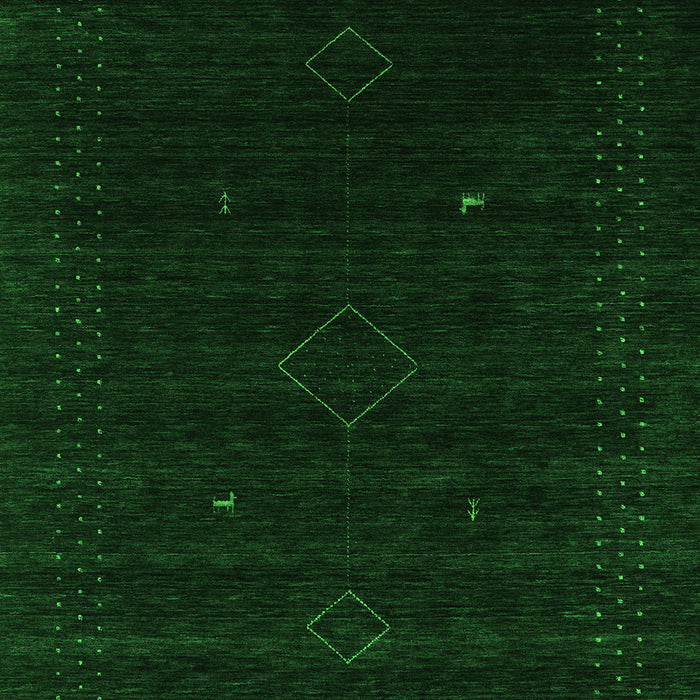 Abstract Green Contemporary Rug, con2372grn