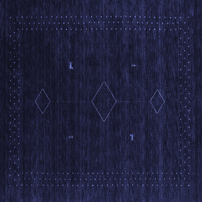 Square Abstract Blue Contemporary Rug, con2372blu