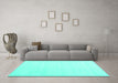 Machine Washable Solid Turquoise Modern Area Rugs in a Living Room,, wshcon2373turq