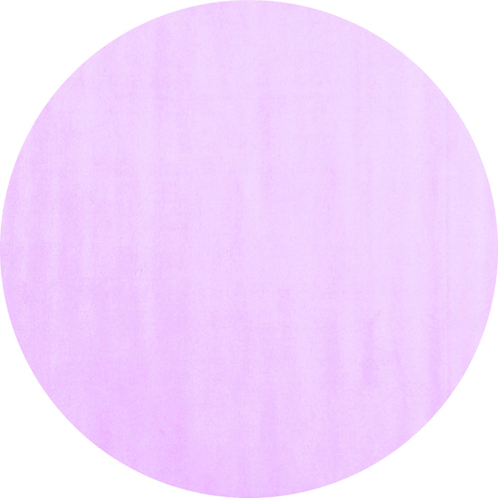 Round Machine Washable Solid Purple Modern Area Rugs, wshcon2373pur